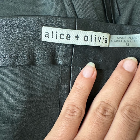 Alice + Olivia Black Lambskin Leather Pants - Picture 13 of 15